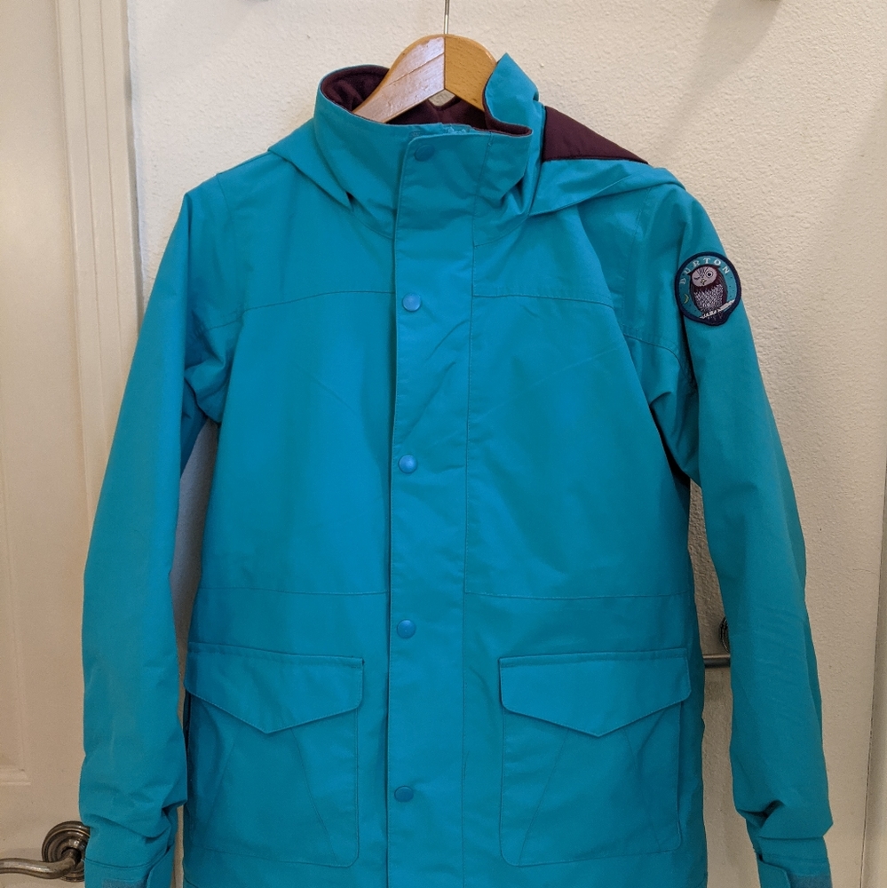 Girls Burton size large turquoise/purple ski/snowboard jacket.